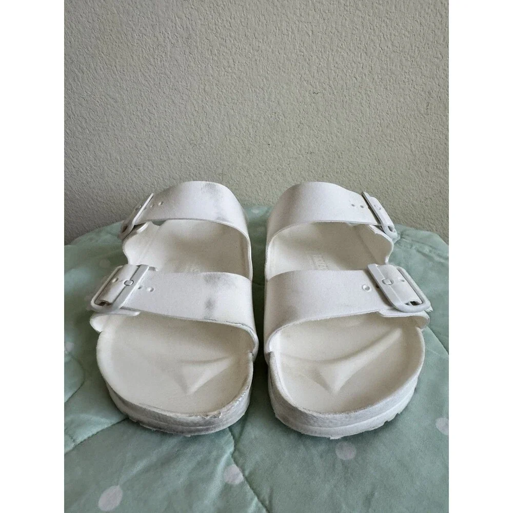 Birkenstock Arizona White EVA Slide Sandals Women's US 9 Standard Buckle Straps